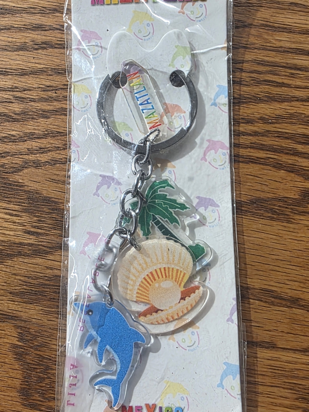 Blue Dolphin & Seashell Key Chain Charm